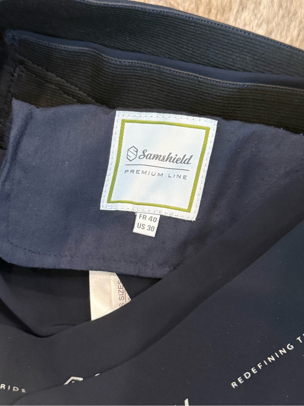 Samshield Women's Dark Navy Performance Riding Tights. Pull on style. - Picture 5 of 6